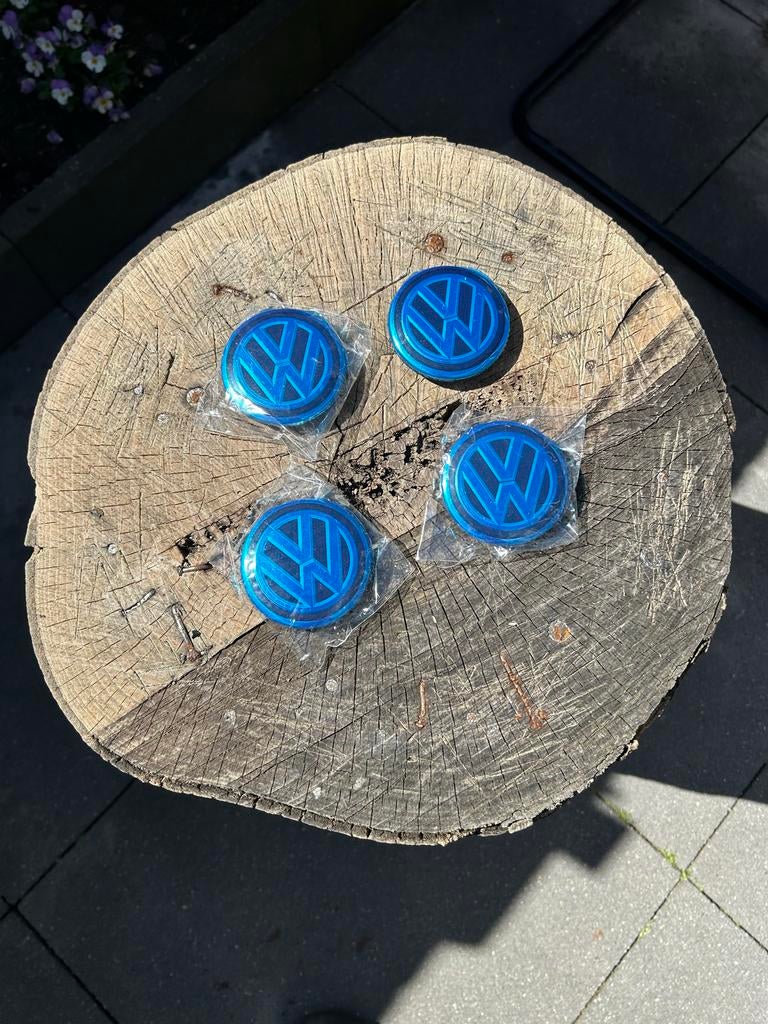 4x Naafdoppen Volkswagen Blauw - Nieuw, Ophalen of Verzenden