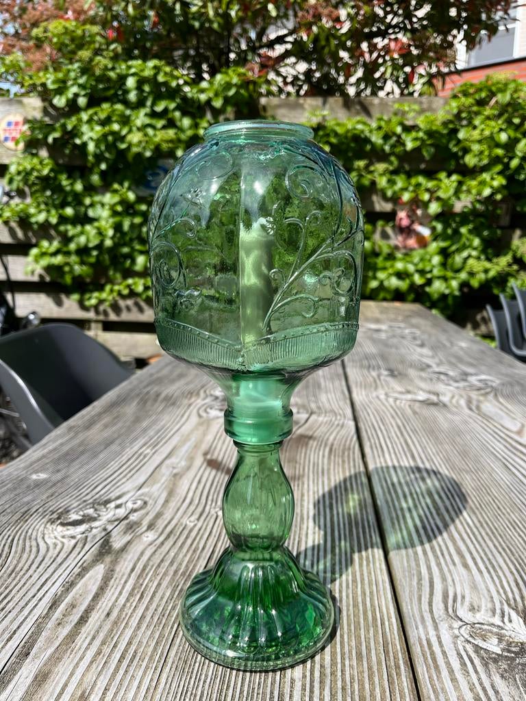 Empoli MCM fairy light windlicht/kandelaar groen glas, Ophalen of Verzenden, Glas