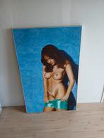 Schilderij "Striptease on Blue" - Olieverf op doek, Antiek en Kunst, Ophalen