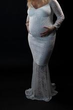 Zwangerschaps Jurk voor fotoshoot, Wit, Maat 42/44 (L), Ophalen of Verzenden, Onder de knie