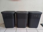 3 plastic rotan wasmanden antraciet, Ophalen, Zo goed als nieuw, Grijs