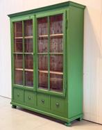 Groene kast, Vintage kast, Houten kast, Wandkast, Buffetkast, Antiek en Kunst, Curiosa en Brocante, Ophalen of Verzenden
