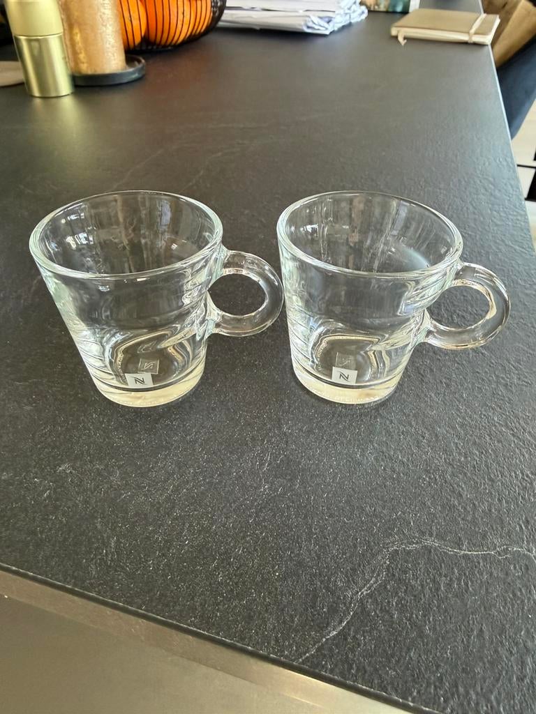 2 glazen espresso kopjes van Nespresso, Verzamelen, Glas en Borrelglaasjes, Ophalen of Verzenden, Zo goed als nieuw, Overige typen