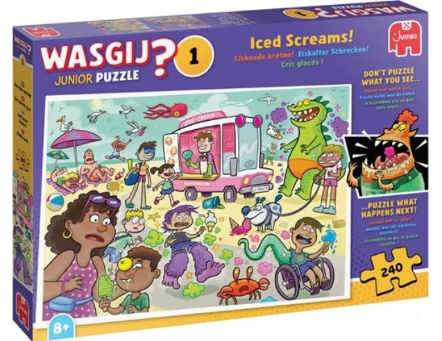 Wasgij JUNIOR 1 - IJskoude Kreten! - 240 stukjes (NIEUW), Ophalen of Verzenden, Minder dan 500 stukjes, Nieuw, Legpuzzel