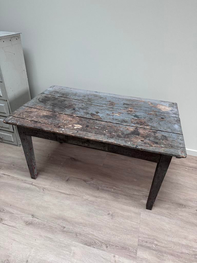 Oude houten boeren salontafel / TV meubel uit Frankrijk, Ophalen