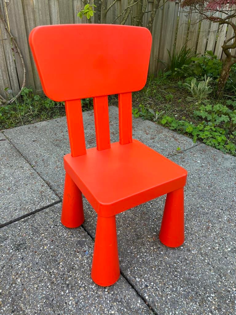 Ikea MAMMUT kid chair red, Ophalen, Zo goed als nieuw, Stoel(en)