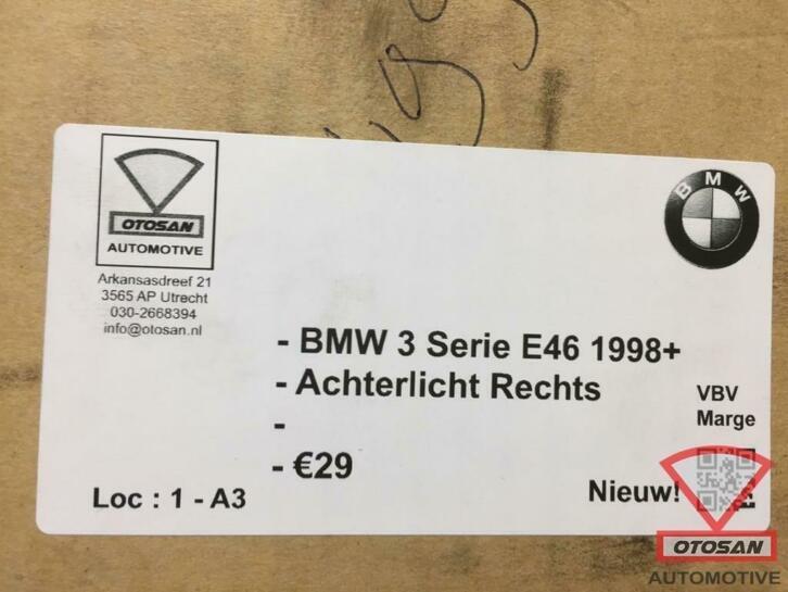 bmw 3 serie e46 1998+ achterlicht rechts nieuw!, Auto-onderdelen, Verlichting, Petuelring 130
80788  Munich, DE, Info@bmw.de, Nieuw