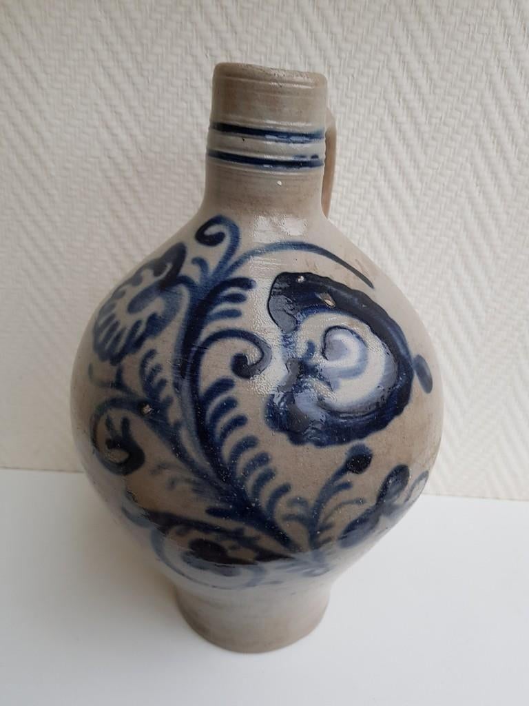 Gres kruik, Keulse kruik, Hoog 35 cm, grijs-blauw, Antiek en Kunst, Verzenden