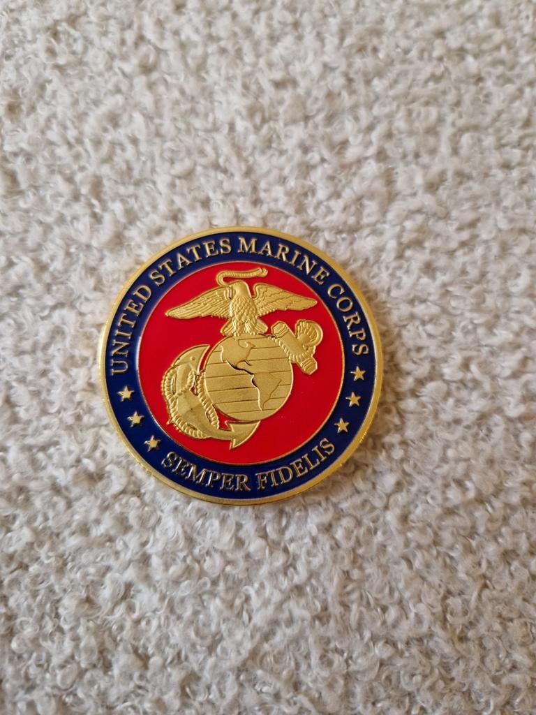 Challenge Coin USMC Marine Corps Mariniers Defensie, Verzamelen, Militaria | Algemeen, Ophalen of Verzenden, Marine, Nederland