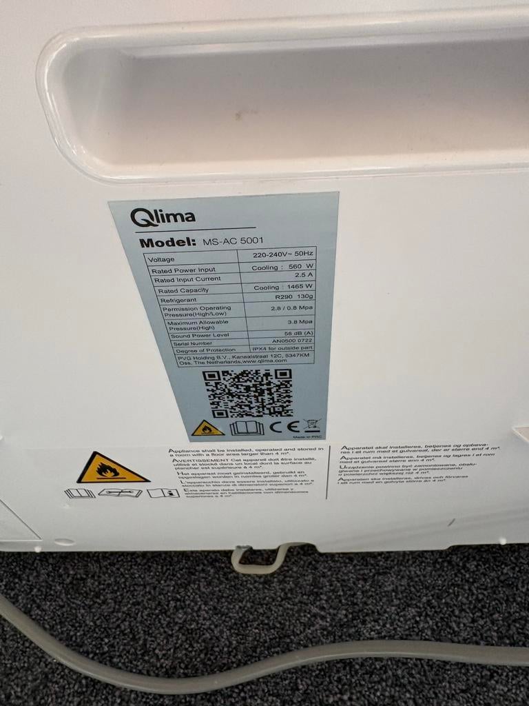 Clima MS-AC 5001 split airco voor caravan of camper, Caravans en Kamperen, Ophalen, Zo goed als nieuw