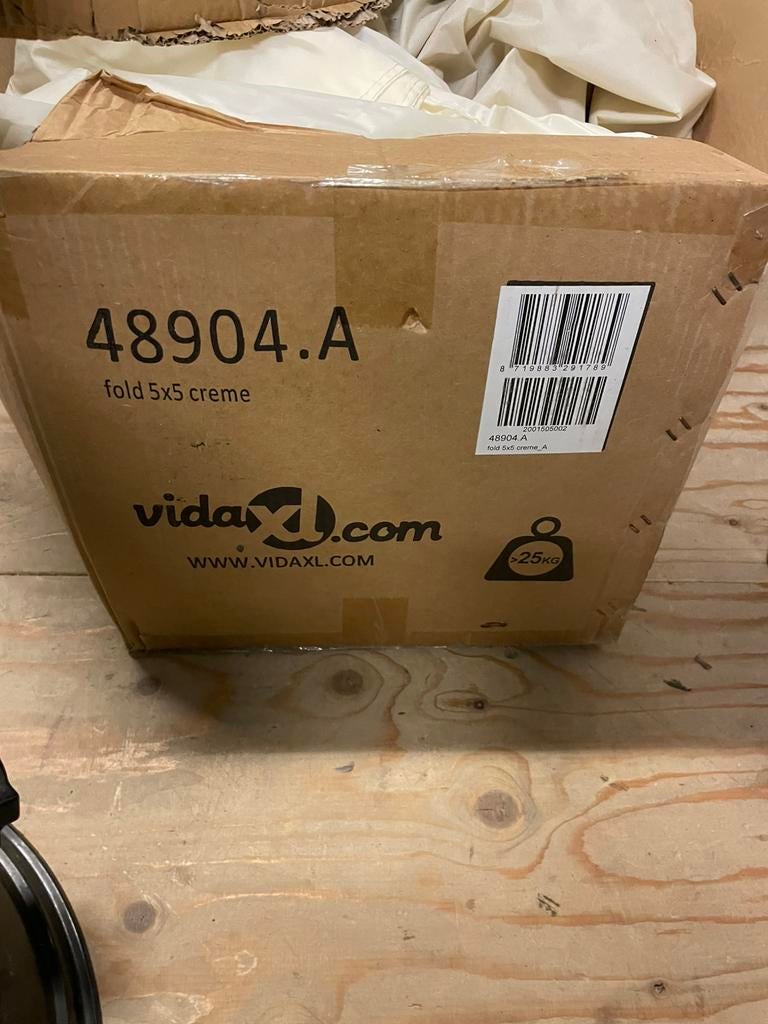 Vida xl beige fold 5x5 partytent, Ophalen of Verzenden, Zo goed als nieuw, Minder dan 5 meter