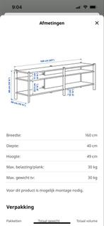 IKEA JÄTTESTA TV meubel - Zwart, 160 cm breed, Huis en Inrichting, Kasten | Televisiemeubels, Ophalen, Gebruikt, 150 tot 200 cm