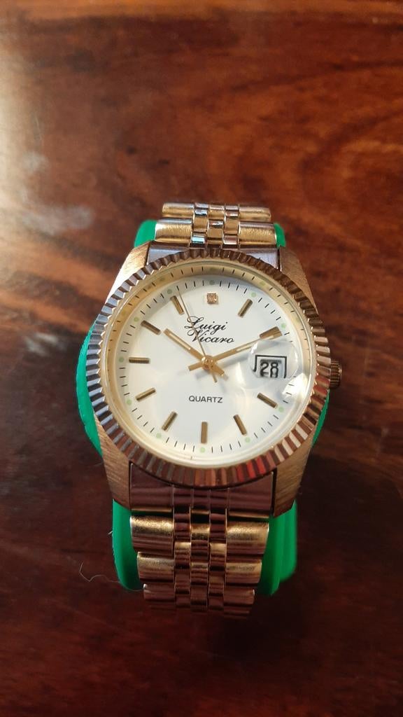 Luigi Vicaro Horloge - Gouden Kast 35mm, Sieraden, Tassen en Uiterlijk, Overige materialen, Polshorloge, Overige materialen, Zo goed als nieuw