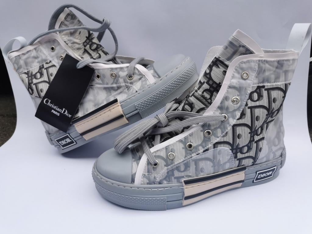 Dior B23 High-Top Sneakers Maat 37 - Zo goed als nieuw, Kleding | Dames, Schoenen, Verzenden, Grijs, Dior, Sneakers of Gympen