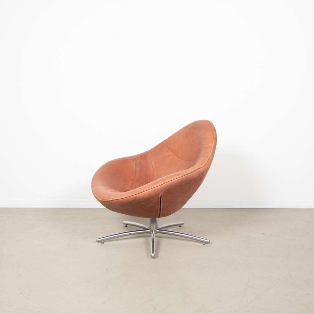 1x Label Hidde Fauteuil Cognac Leer, Niet ingevuld, Niet ingevuld, 75 tot 100 cm, Zo goed als nieuw