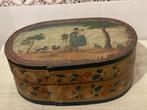 antieke SPANEN BESCHILDERDE DOOS volkskunst, Ophalen of Verzenden