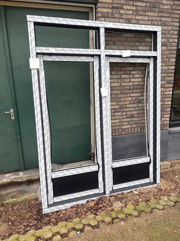 Schüco Living kunststof kozijn met draaikiepdeuren, Doe-het-zelf en Verbouw, Glas en Ramen, Gevelraam of Ruit, Nieuw, Dubbelglas