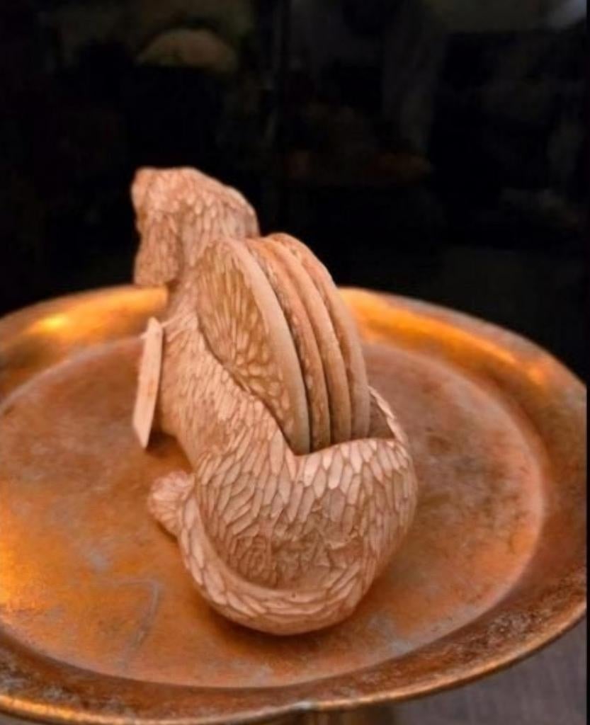 Honden onderzetters set, Hout, Beige, Nieuw, Ophalen of Verzenden