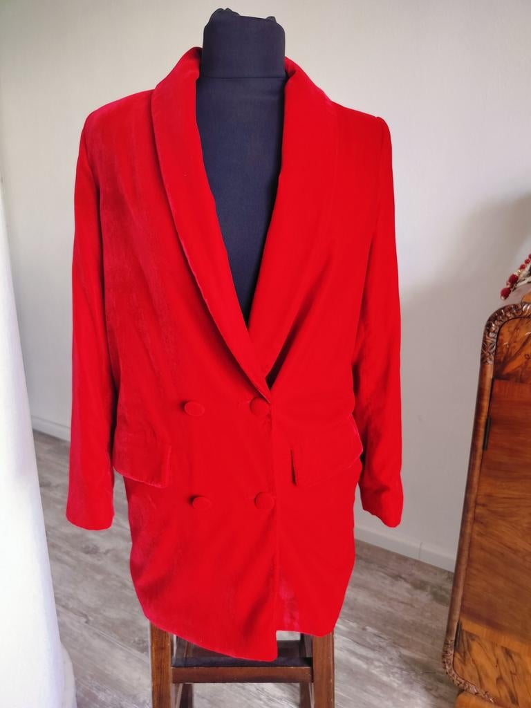 Zara fluweel colbert maat S, Ophalen of Verzenden, Zo goed als nieuw, Maat 38/40 (M), Rood