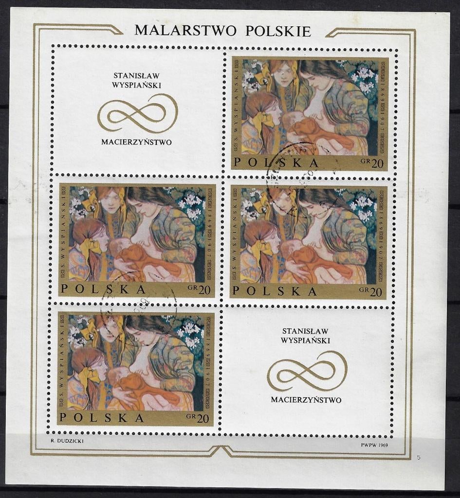 F-29 polen 1969 Fi ark 1794 Mi 1941 kleinboog, Ophalen, Polen, Gestempeld