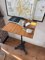 3 Statafels met houten blad en gietijzeren voet, Ophalen of Verzenden, Gebruikt