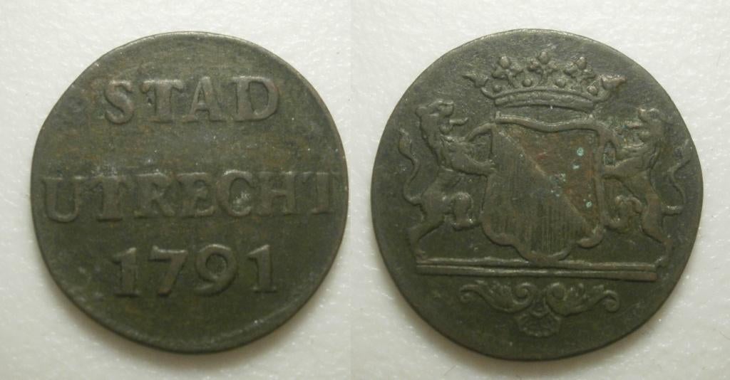 5] Utrecht Stad Duit 1791, Postzegels en Munten, Ophalen of Verzenden, Vóór koninkrijk, 1 cent, Losse munt