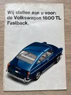 Folder Volkswagen 1600TL Fastback van 08-1965, Ophalen of Verzenden, Zo goed als nieuw, Volkswagen