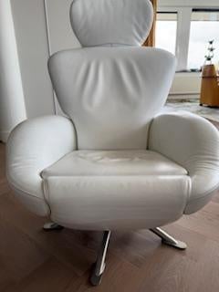 Cassina Dodo K-10 wit leer, Huis en Inrichting, Fauteuils, Ophalen, Modern design, Gebruikt, 75 tot 100 cm