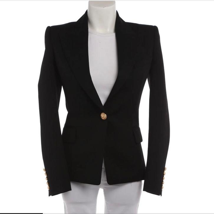Balmain Paris Single-Button Blazer – Zwart – Maat 34, Kleding | Dames, Jasjes, Kostuums en Pakken, Nieuw, Jasje, Maat 34 (XS) of kleiner