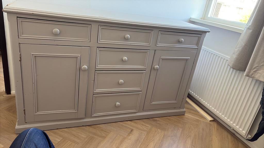 Gratis grijs dressoir massief hout, Gebruikt, 100 tot 150 cm, Ophalen of Verzenden, Landelijk