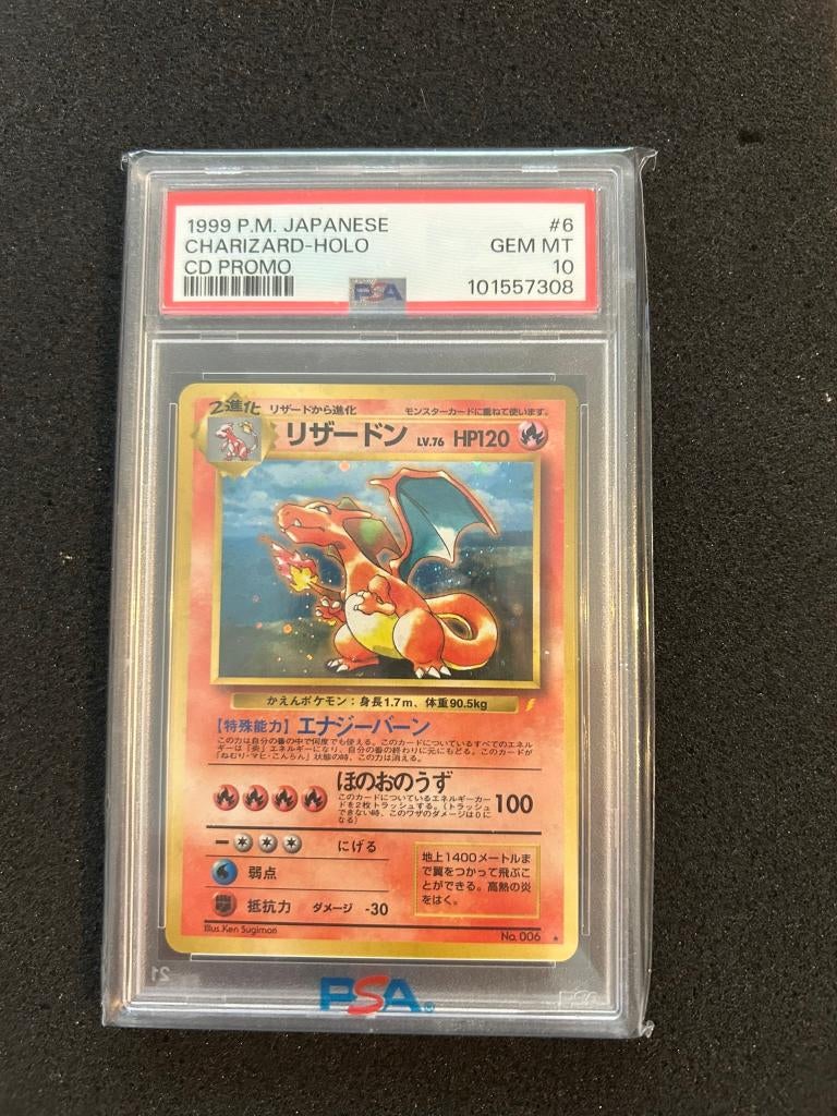 charizard cd promo psa 10, Hobby en Vrije tijd, Verzamelkaartspellen | Pokémon, Ophalen of Verzenden, Zo goed als nieuw, Foil