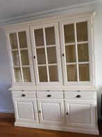 Gebroken witte vitrinekast / buffetkast - 2 losse delen, Huis en Inrichting, Kasten | Buffetkasten, Ophalen, 100 tot 150 cm, 200 cm of meer