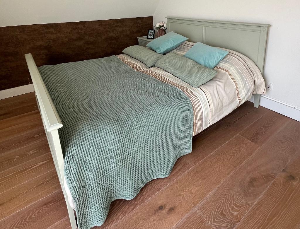 Kompleet 2-persoons bed, Huis en Inrichting, Slaapkamer | Bedden, Ophalen, Gebruikt, Tweepersoons, 200 cm