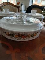 3 pyroflam schalen met deksel voor gas en elektrisch maten, Huis en Inrichting, Verzenden, Pannenset, Keramische plaat, Glas