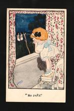 Prachtige ansicht kind kijkt uit raam  D10-10, Verzenden, Voor 1920, Ongelopen, Sterren en Beroemdheden