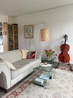 Driezits bank van linnen, Ophalen, Gebruikt, Driepersoons, 75 tot 100 cm