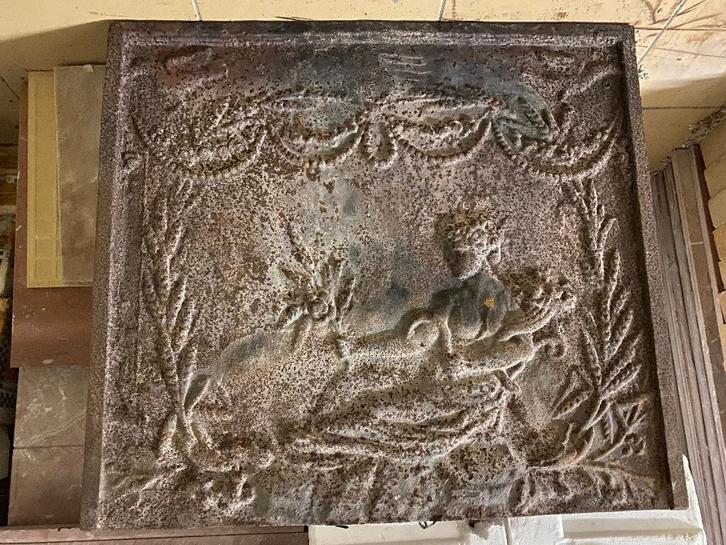 Haardplaat gietijzer zwaar, Antiek en Kunst, Antiek | Koper en Brons, Ophalen
