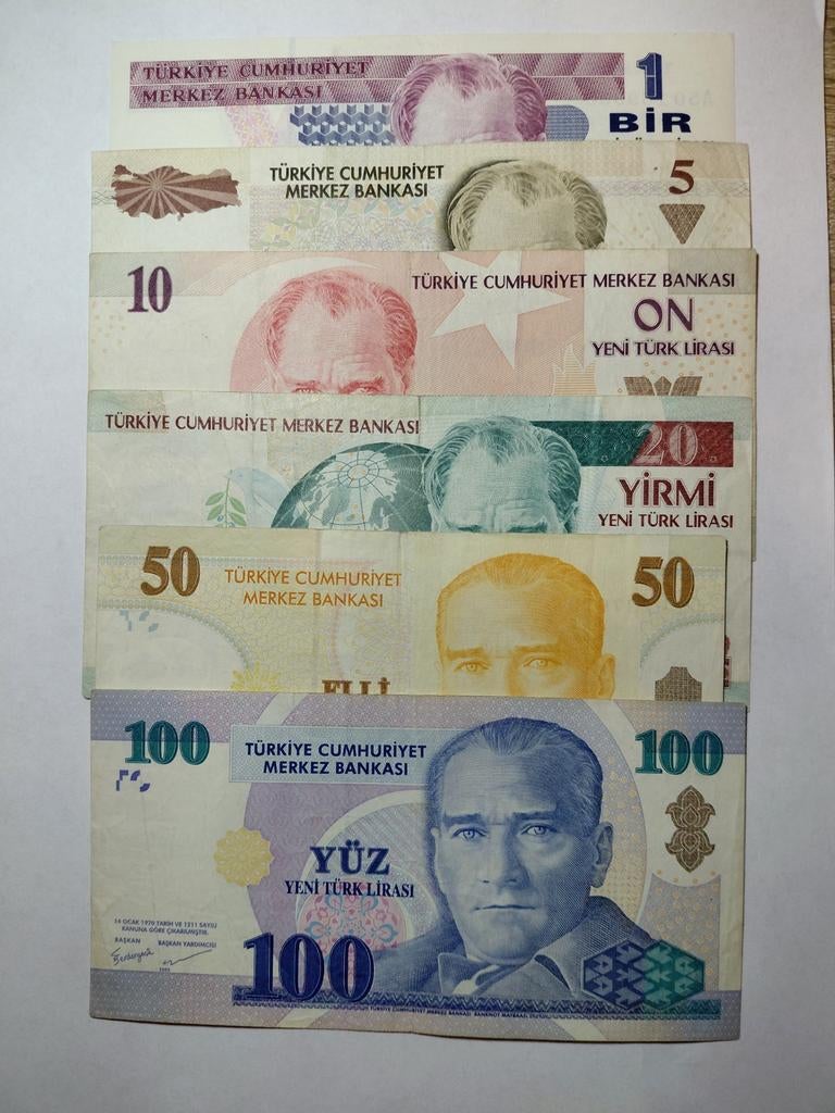 Turkije lira setje van 8e emissie, Postzegels en Munten, Bankbiljetten | Europa | Niet-Eurobiljetten, Ophalen of Verzenden, Overige landen