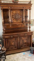 Antieke houten kast met decoratieve details, Antiek en Kunst, Ophalen