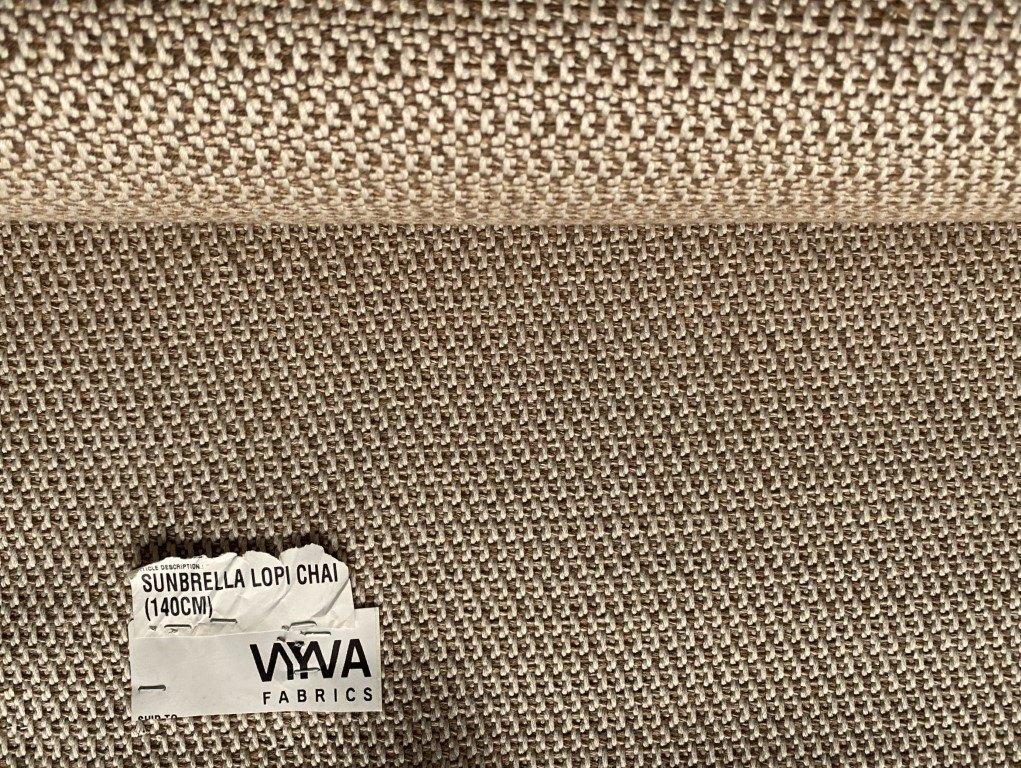 Vyva Sunbrella Lopi bruin+beige; indoor/outdoor meubelstof, Overige materialen, 120 cm of meer, Beige, Ophalen of Verzenden