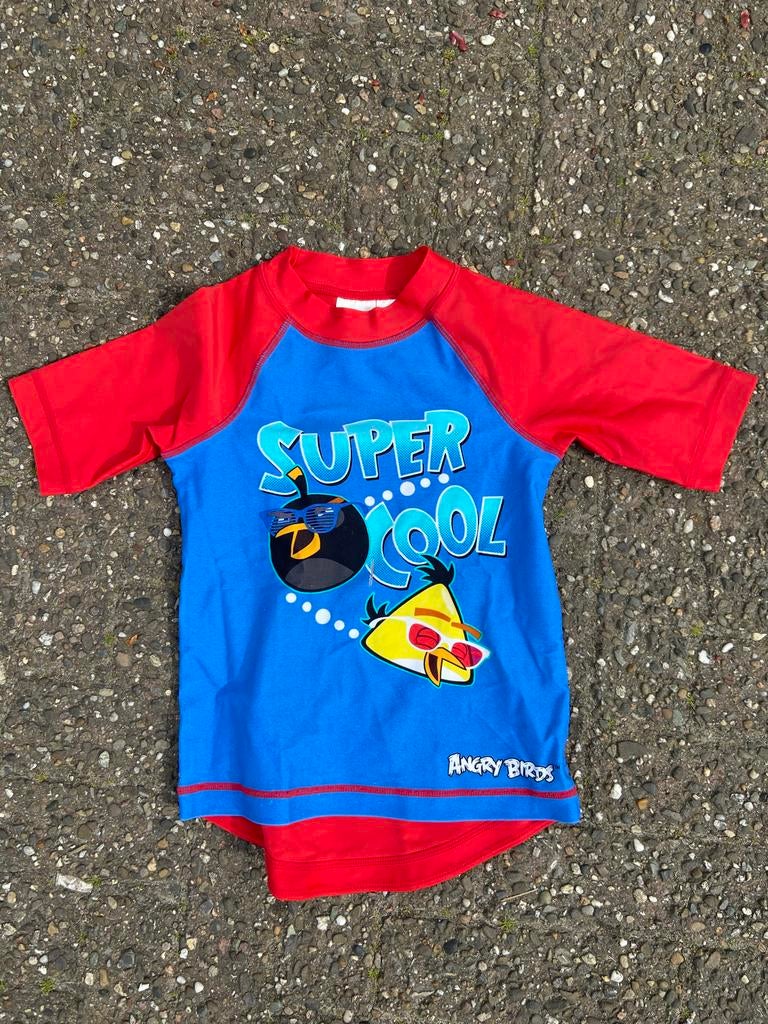 H&M Angry Birds UV-shirt maat 110/116, Kinderen en Baby's, Babykleding | Baby-zwemkleding, Gebruikt, UV-zwemkleding, Overige maten