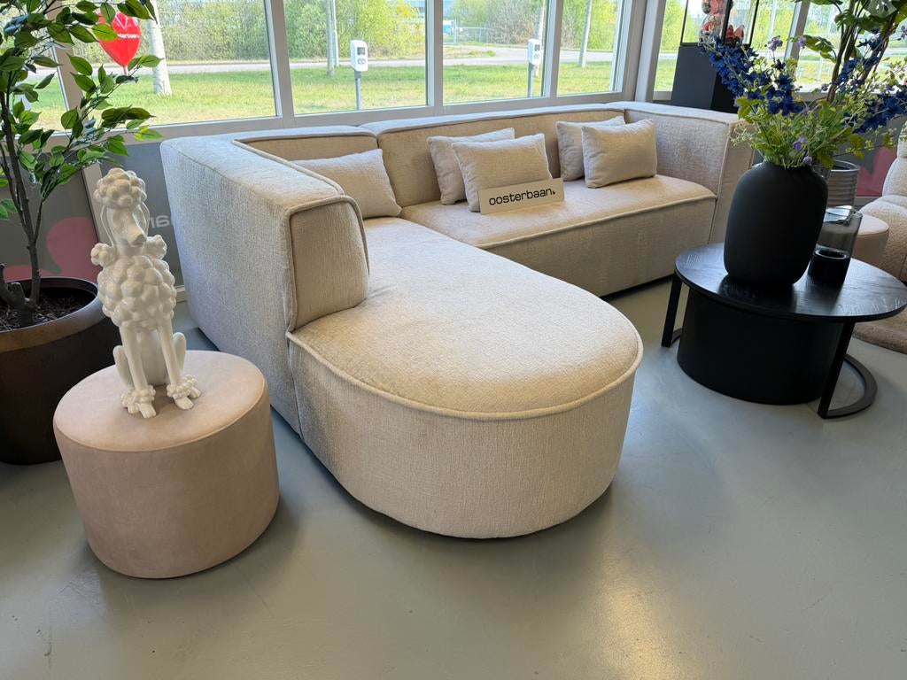 Luxe Velvet Teddy Hoekbank Arno 200x300cm Beige Sand NIEUW, Huis en Inrichting, Banken | Bankstellen, Info@oosterbaanwonen.nl