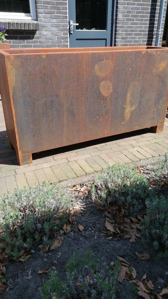 Super mooie grote bloembakken cortenstaal 3mm 150x40x80, Ophalen, 100 cm of meer, Nieuw, Metaal