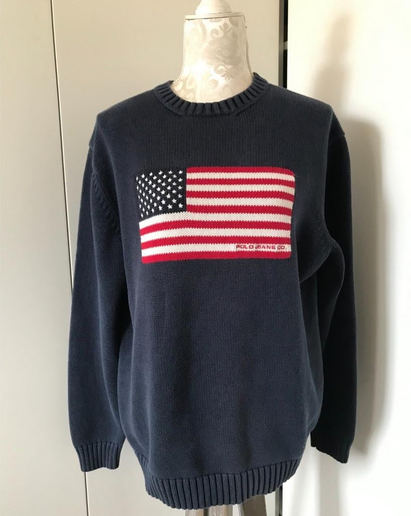 Blauwe Katoenen Trui van Ralph Lauren, Ophalen of Verzenden, Maat 52/54 (L), Blauw, Polo Ralph Lauren