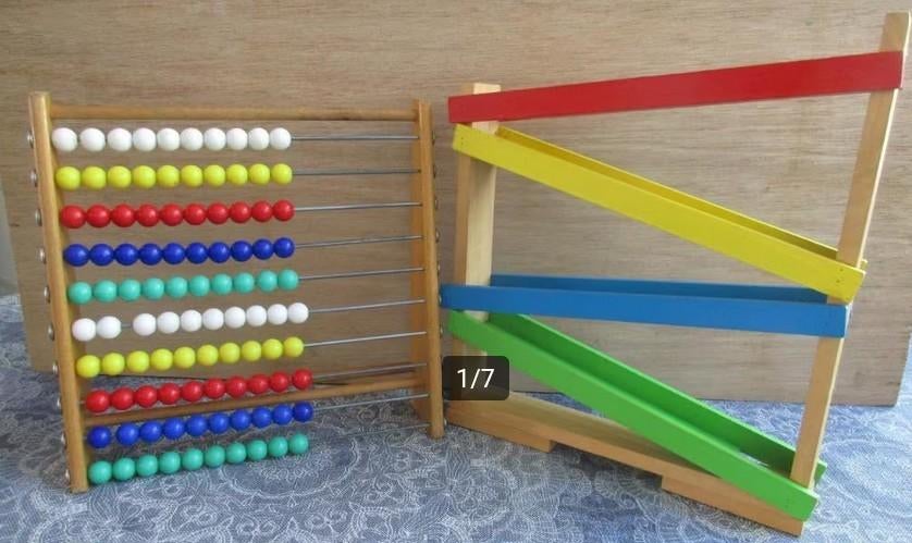 houten knikkerbaan / telraam - à 3,00, Kinderen en Baby's, Speelgoed | Houten speelgoed, Zo goed als nieuw, Overige typen, Ophalen of Verzenden