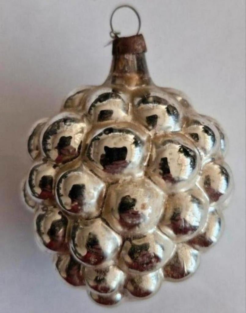 Oude Kerstbal Zilverkleurig, Ophalen of Verzenden