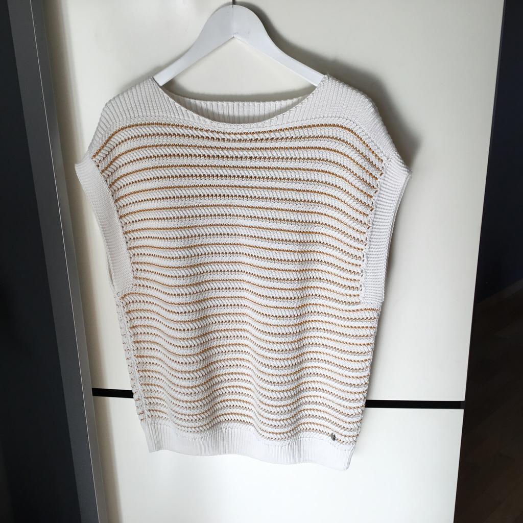 XANDRES gebreid gilet, wit met goud, maat XL, Ophalen of Verzenden, Nieuw, Maat 46/48 (XL) of groter, Wit