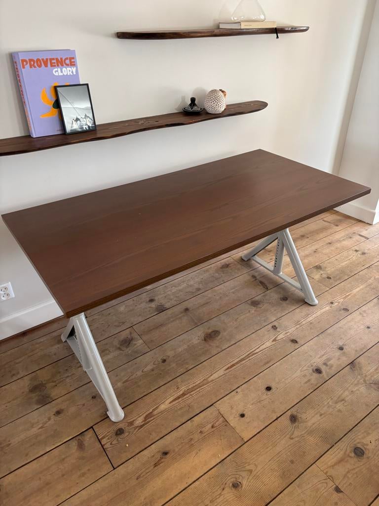 IKEA IDÅSEN Bureau - Bruin/beige, 160x80 cm, Huis en Inrichting, Bureaus, Ophalen, 160 cm, Hout, Bruin