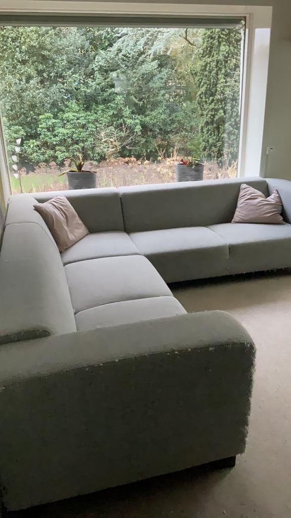 Grote Grijze Hoekbank Gratis 100 x 270 x 270, Ophalen, 250 tot 300 cm, Gebruikt, 75 tot 100 cm