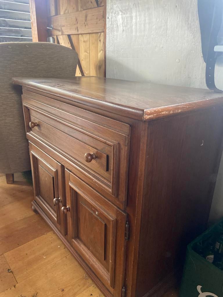 Eikenhouten lade/klepkastje - Leuk om op te knappen!, Huis en Inrichting, Kasten | Overige, Ophalen, Gebruikt